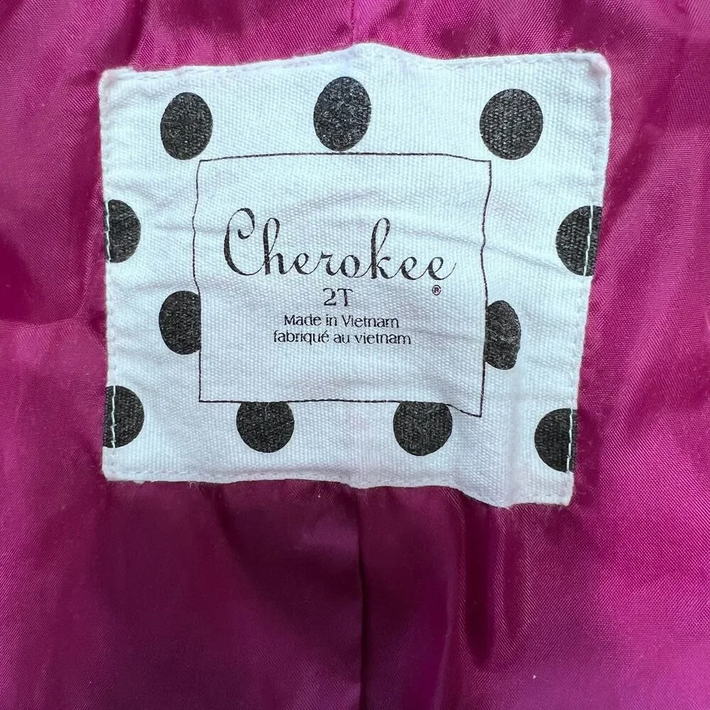 Cherokee Houndstooth Black & White Little Girl Jacket Coat Size 2T